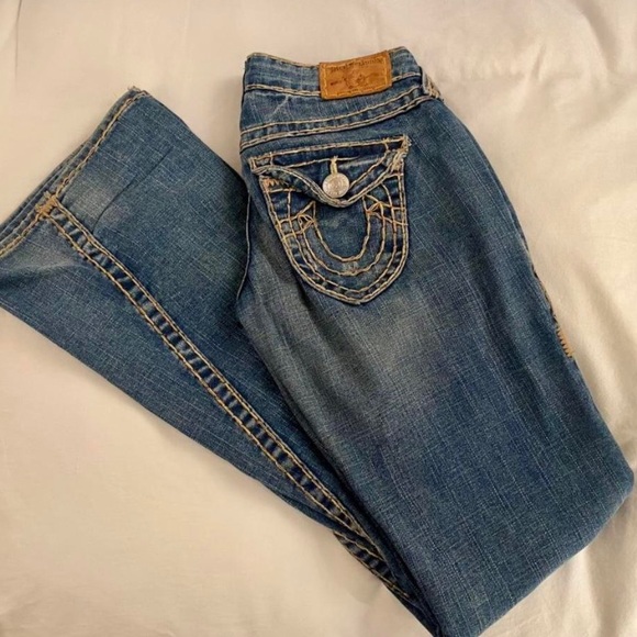 TRUE RELIGION Joey Twisted seam flare jeans 25 - Picture 2 of 5